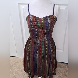 Jack Striped Dress With A Sweetheart Neckline  Size M